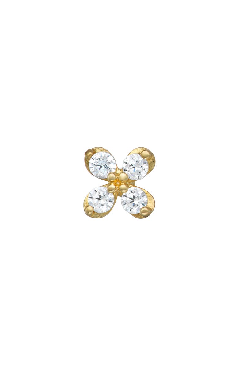 CANDELA JEWELRY Flower Nose Ring, Main, color, Yellow Gold/ Clear