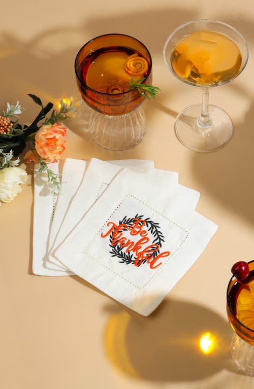 Tiramisu Set Of 4 Embroidered Coasters In Multi