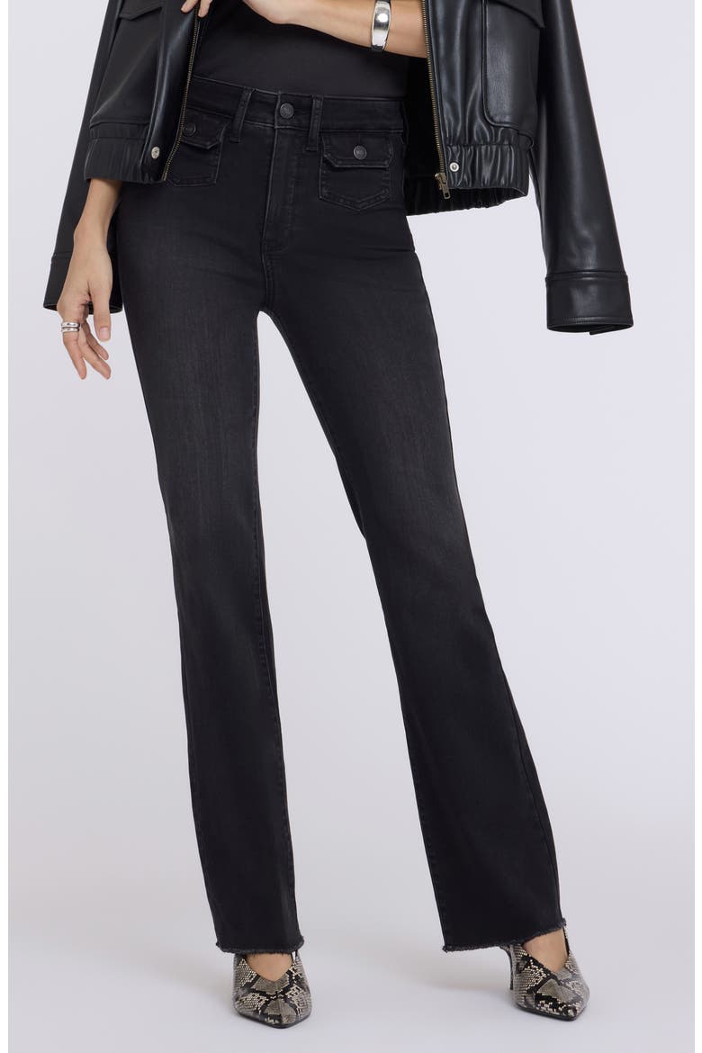Barbara Flap Pocket Bootcut Jeans, Main, color, HELLEBORUS