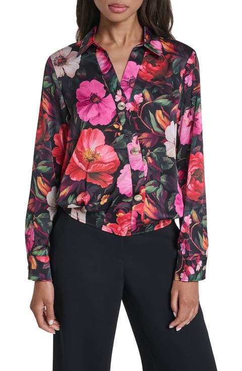 Allover Print Long Sleeve Woven Shirt