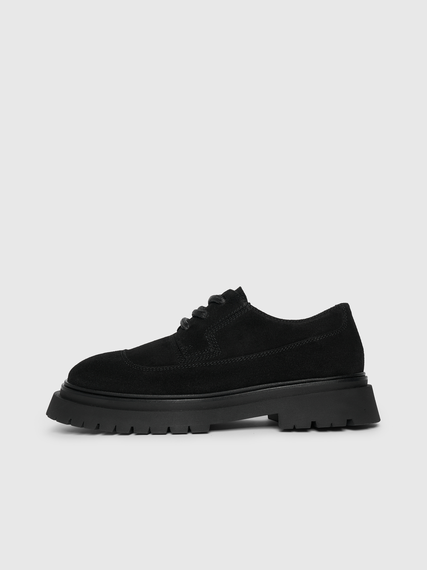Rennes Suede Derby Shoe, Main, color, Black