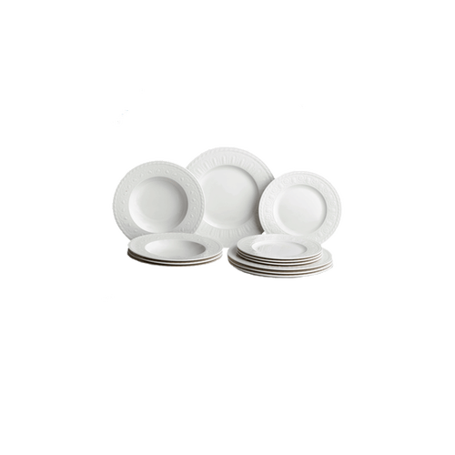 Villeroy & Boch Cellini 12 Piece Dinnerware Set In White