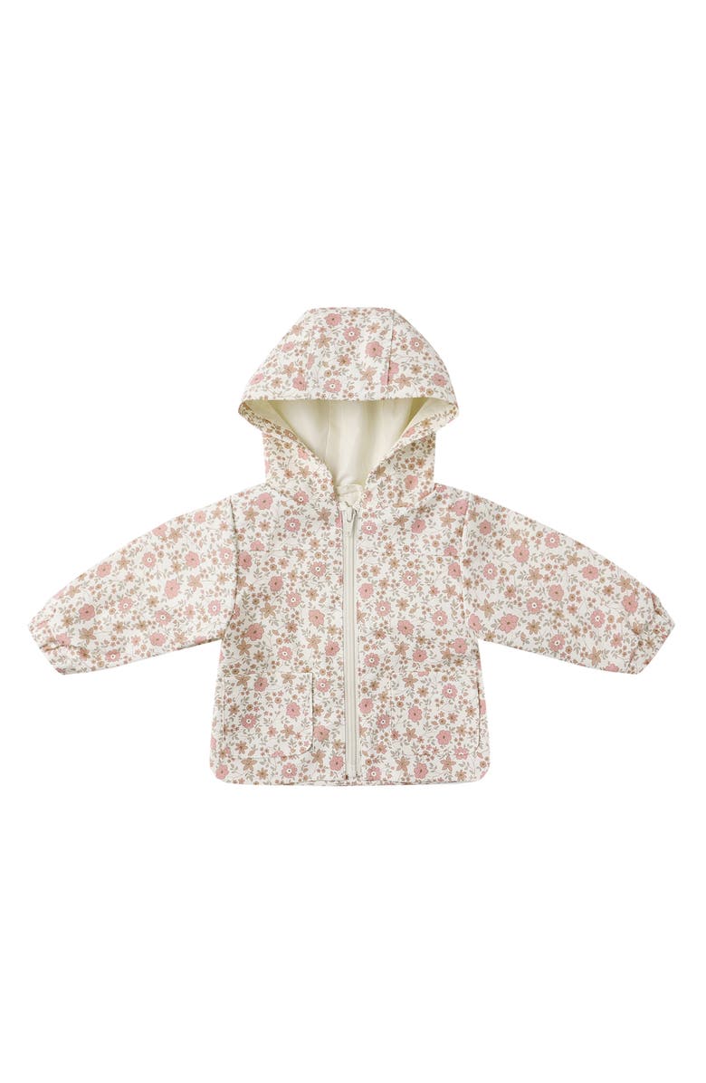 QUINCY MAE Bloom Hooded Raincoat, Main, color, Ivory