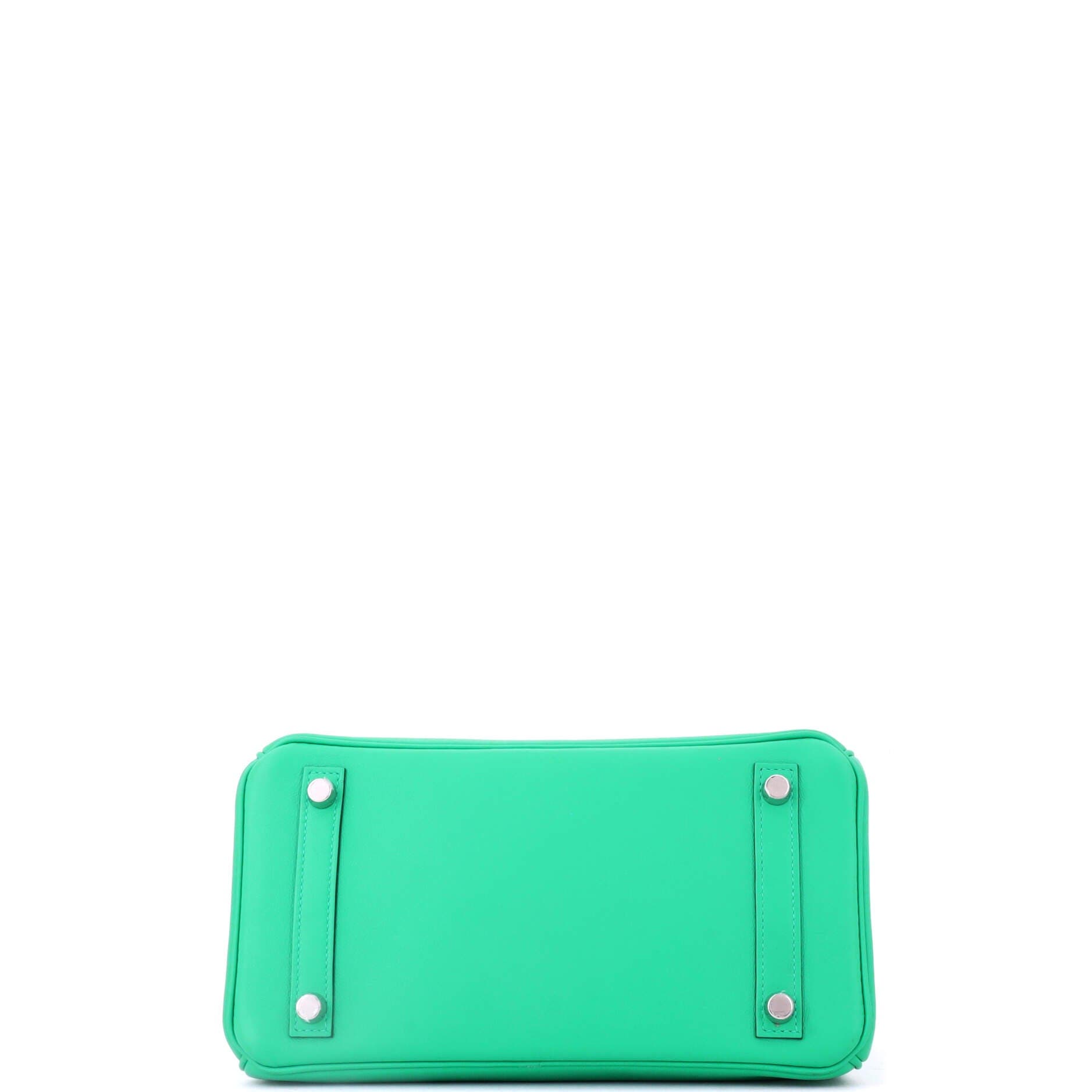 Pre-Owned Hermes Birkin Handbag Green Swift with Palladium Hardware 25, Alternate, color, Menthe