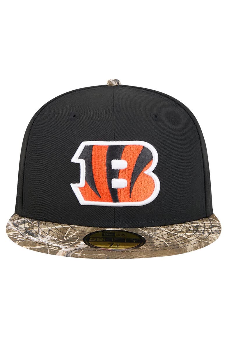 Men's New Era Black Cincinnati Bengals Active Two-Tone Camo 59FIFTY Fitted Hat, Alternate, color, Black