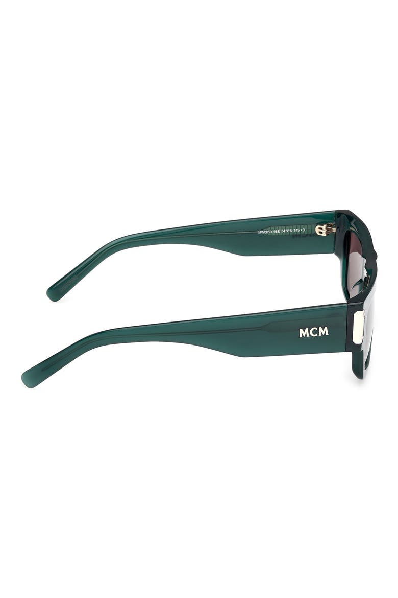54mm Polarized Rectangular Sunglasses, Alternate, color, SHINY DARK GREEN / BROWN