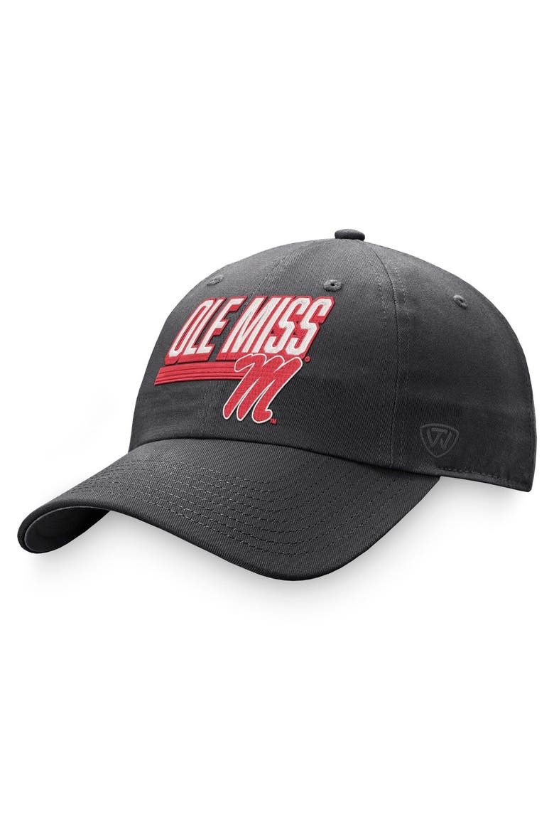 Men's Top of the World Charcoal Ole Miss Rebels Slice Adjustable Hat, Main, color, Charcoal