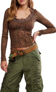 Free People All Night Long Lace Top