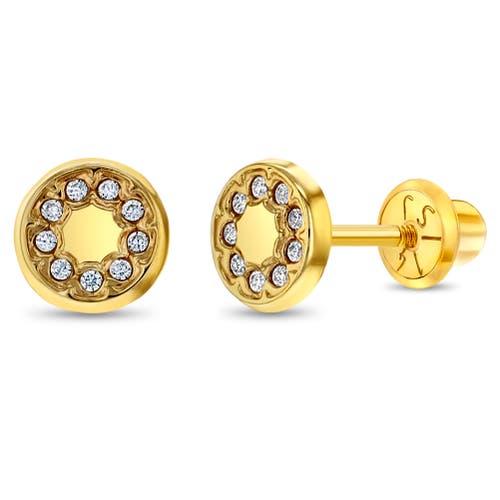 In Season Jewelry 14k Round Cubic Zirconia Encrusted Earrings in Gold at Nordstrom