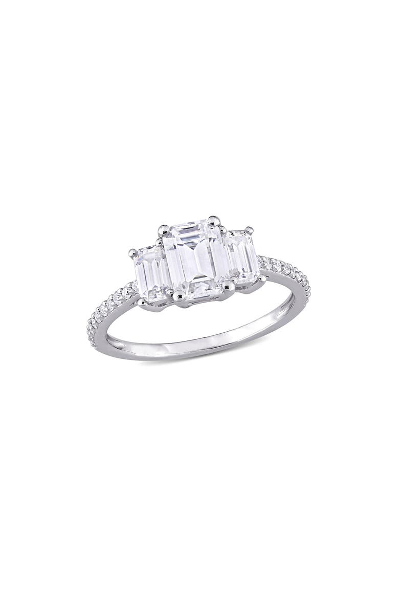 Dew Octagon Created Moissainte Ring, Main, color, WHITE