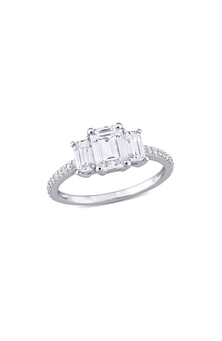 DELMAR Dew Octagon Created Moissainte Ring, Main, color, White
