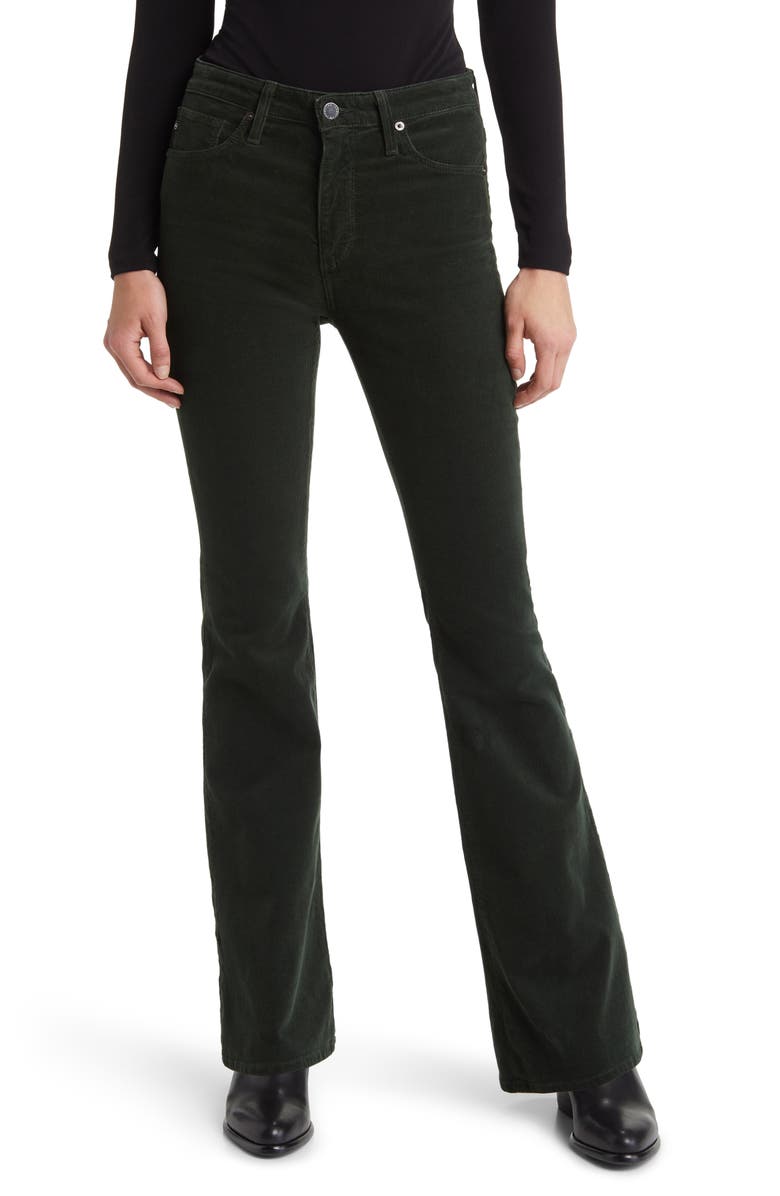 AG Farrah High Waist Stretch Corduroy Bootcut Pants, Main, color, Hidden Pine