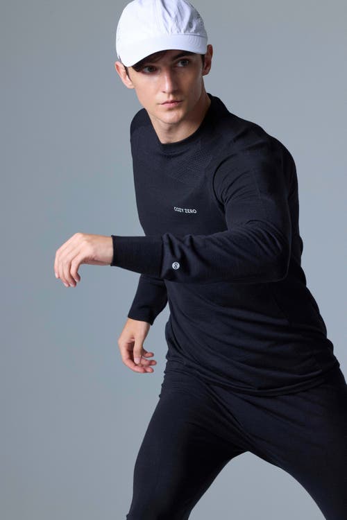 Cozy Zero Tech Merino Classic Fit Long Sleeve Top In Black