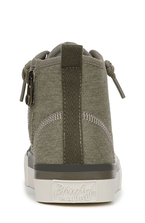 Shop Blowfish Malibu Kids' Cameron High Top Sneaker In Green Twill Fabric