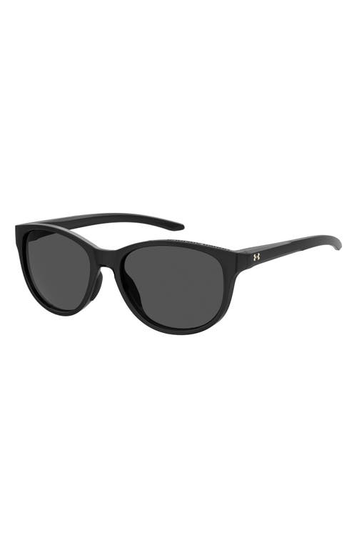 Under Armour 57mm Gradient Polarized Rectangular Sunglasses In Black