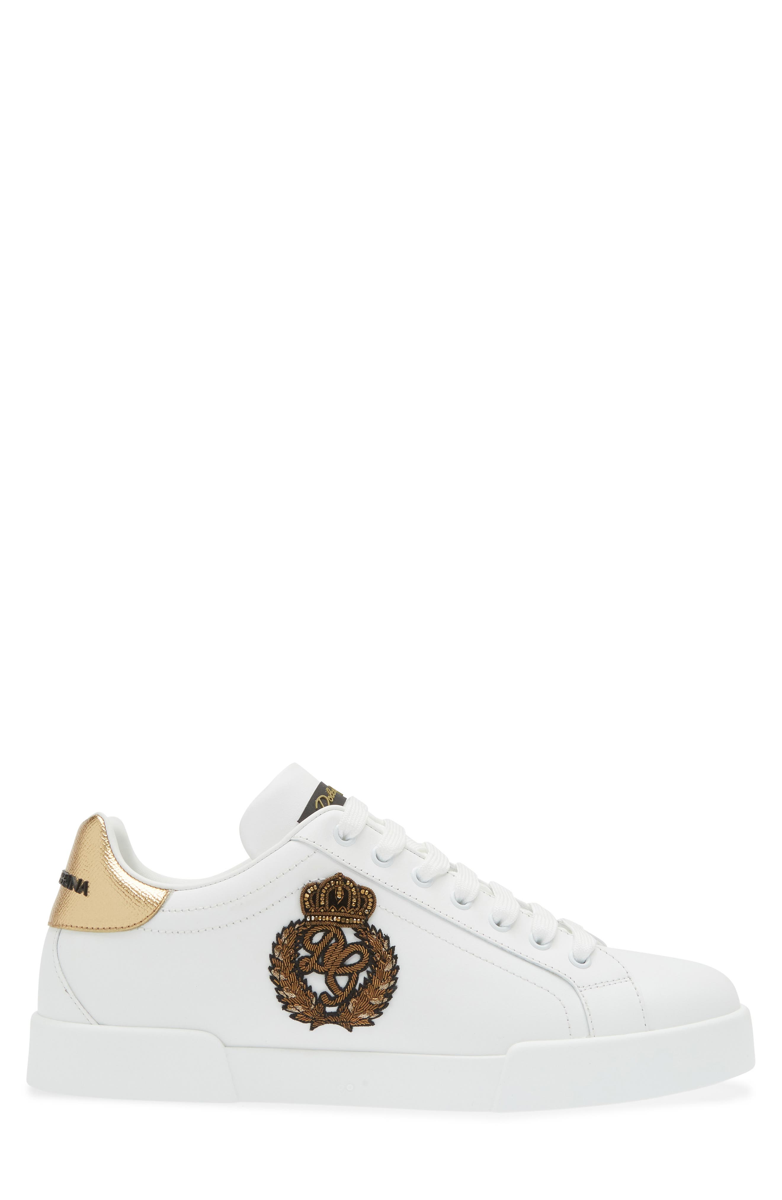 Dolce&Gabbana Portofino Crest Sneaker, Alternate, color, White