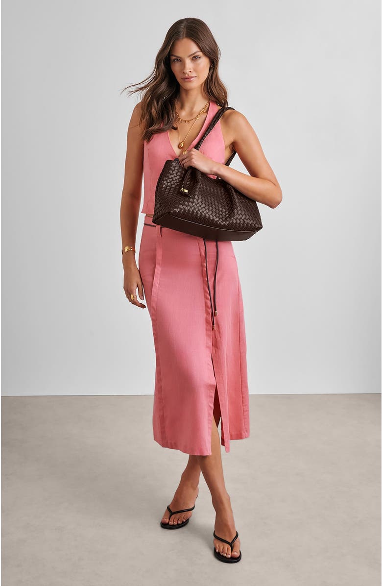 Katie Loxton Nova Hand Woven Small Shoulder Tote, Alternate, color, Chocolate