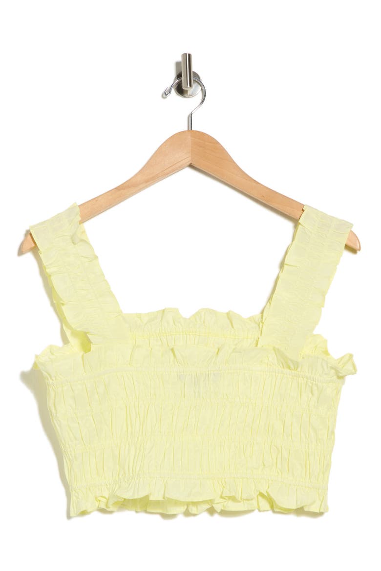Lunnala Smocked Crop Top, Alternate, color, JAUNE