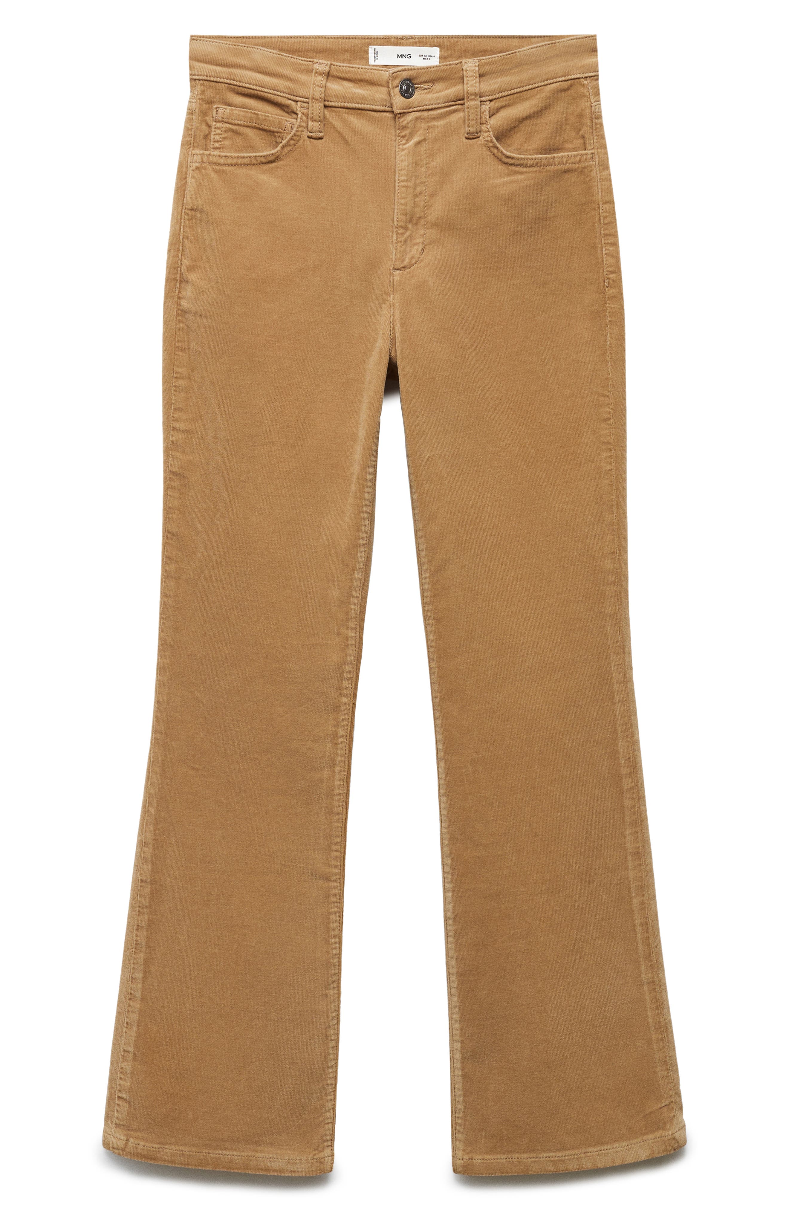 MANGO Crop Flare Corduroy Jeans