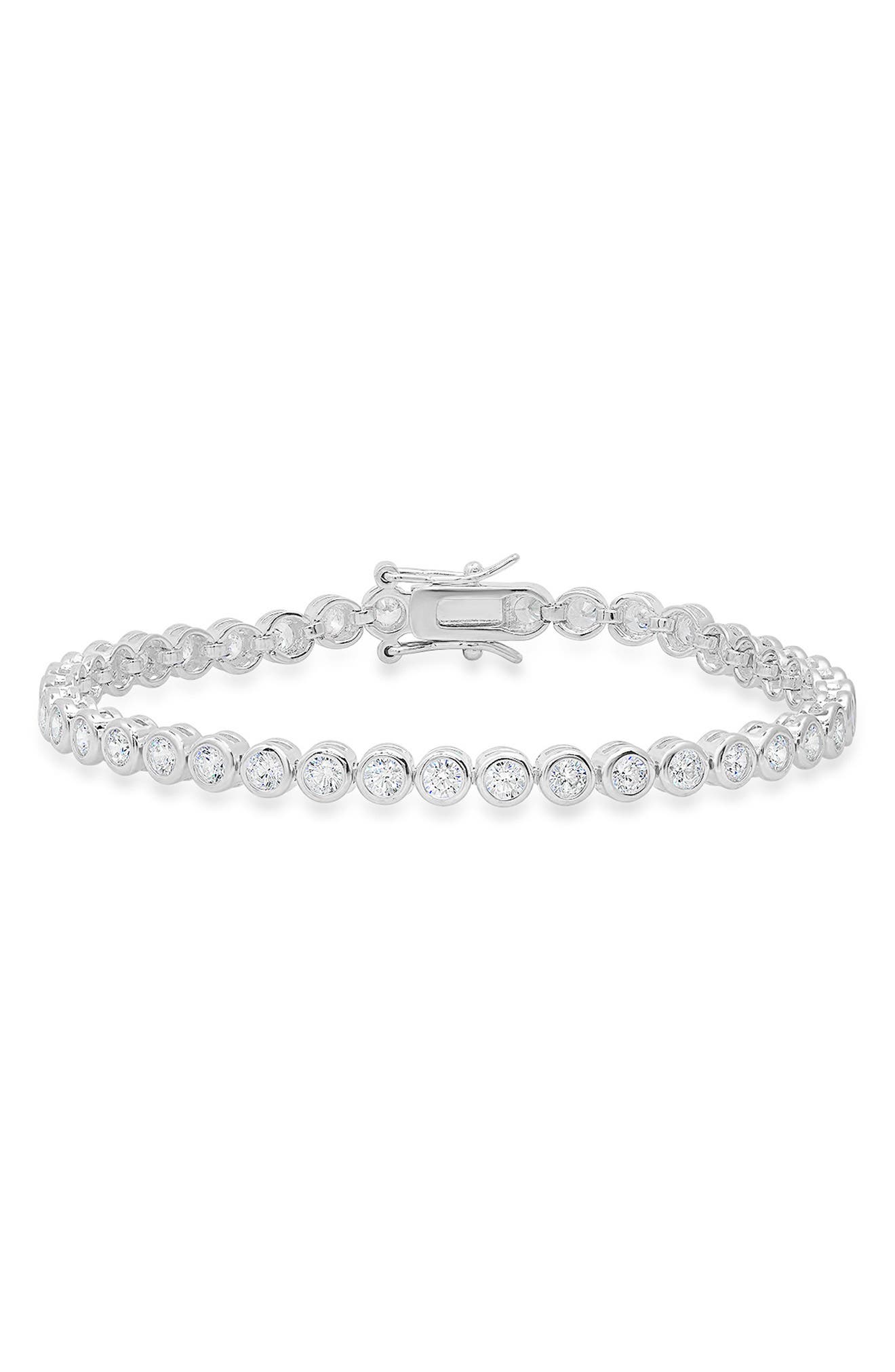 Queen Jewels Sterling Silver Cubic Zirconia Tennis Bracelet