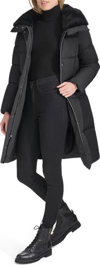 コート Cole Haan Channel Coat Cole Haan Channel Quilted Shimmer Nylon Puffer Coat with