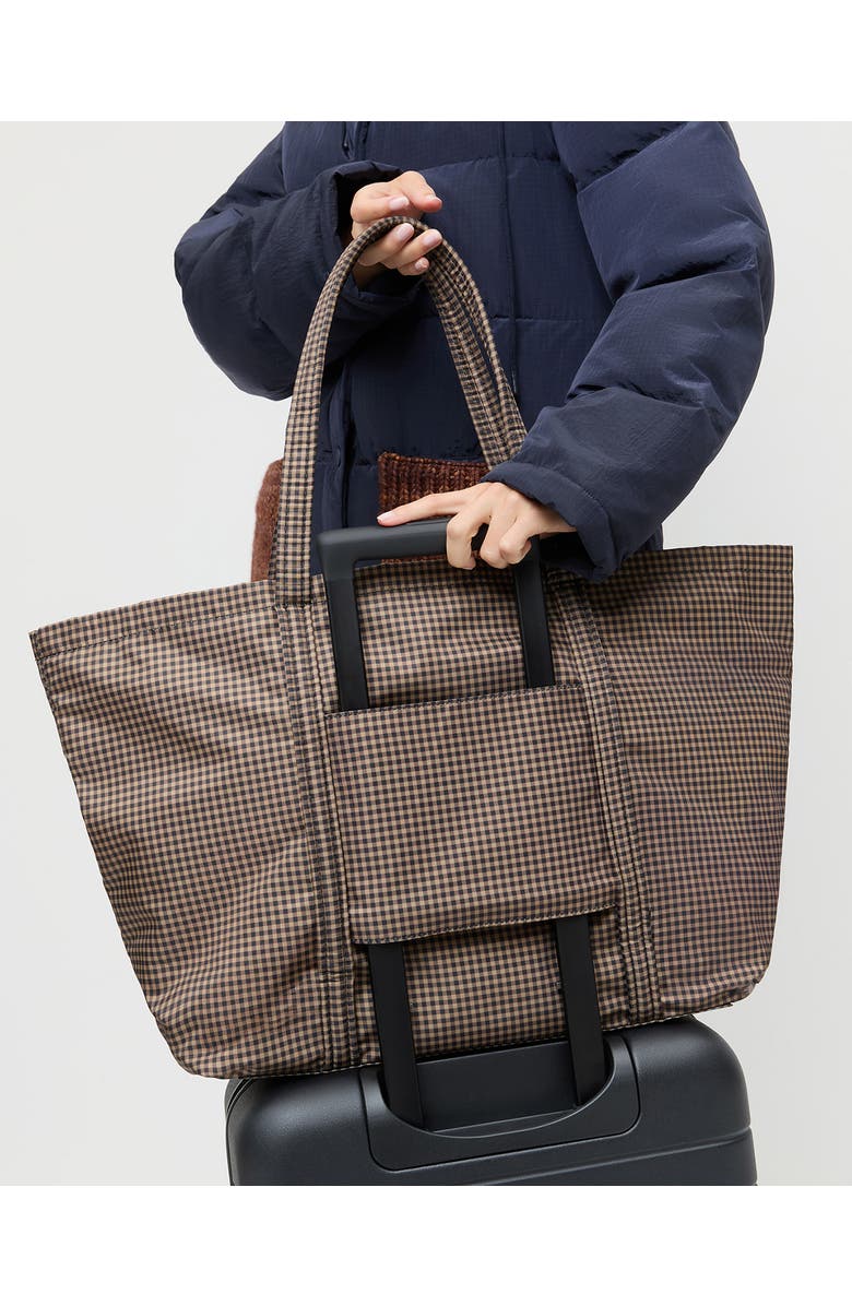 Loeffler Randall Dina Travel Tote, Alternate, color, Brown/ Black Check