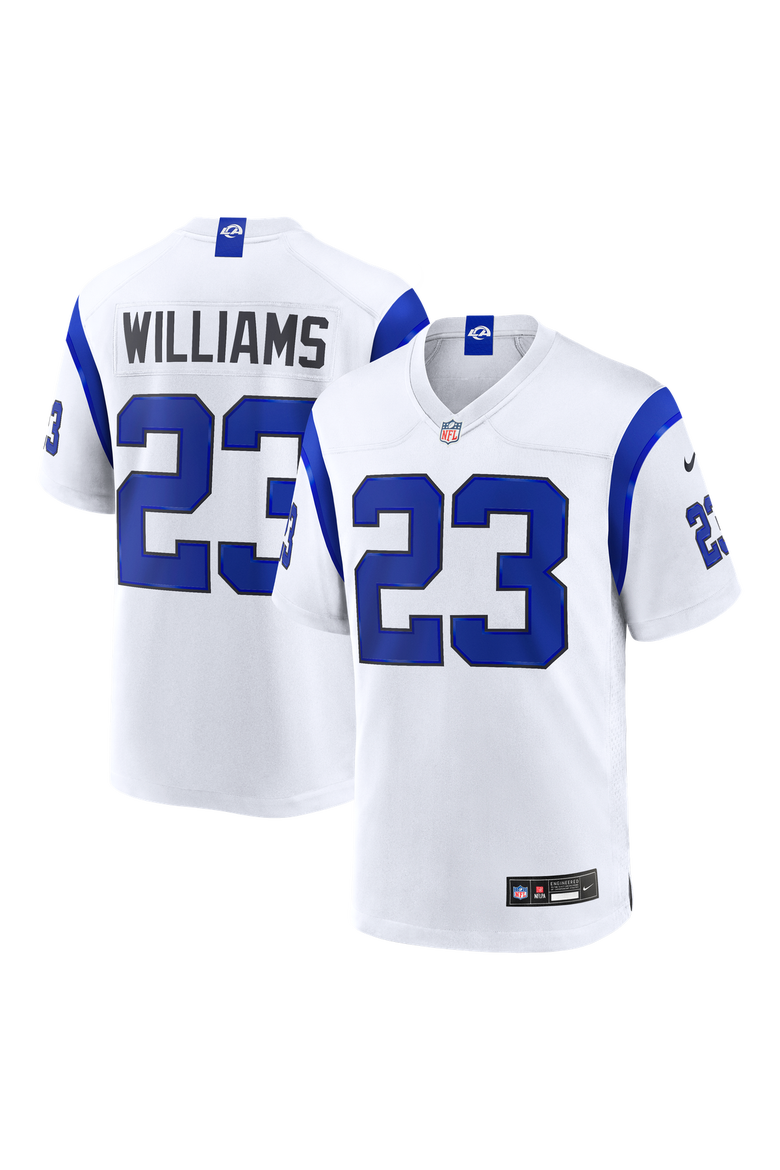 Men's Nike Kyren Williams Los Angeles Rams Fearsome White Game Jersey, Main, color, White