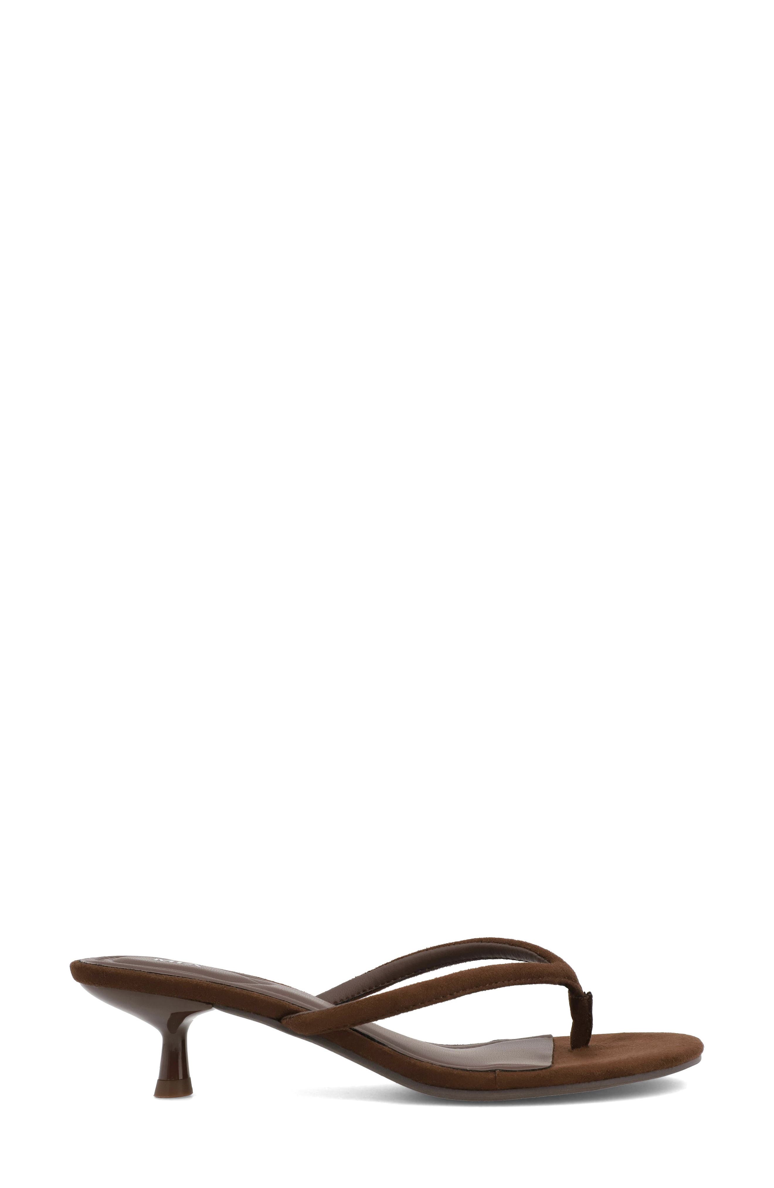 MIA Farren Kitten Heel Flip Flop, Alternate, color, Chocolate
