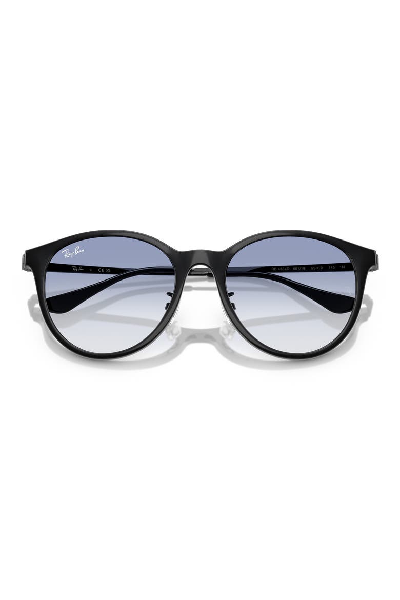 55mm Gradient Round Sunglasses, Alternate, color, BLACK