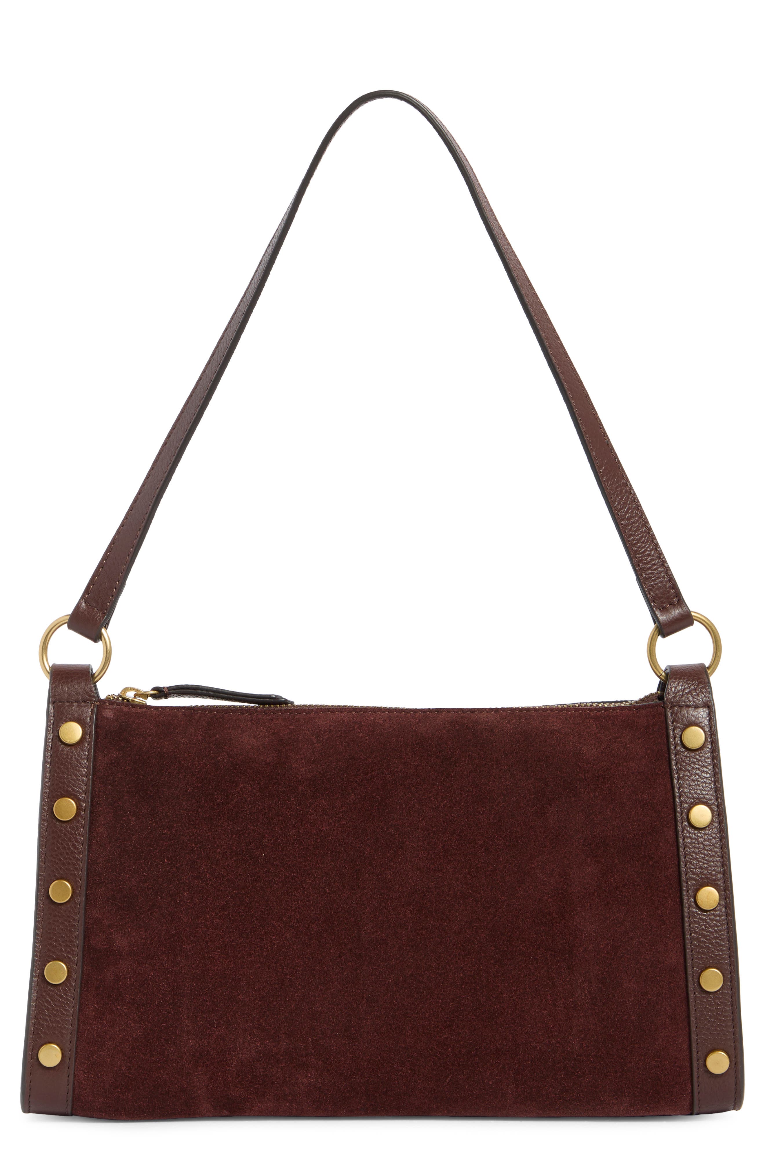 Vince Camuto Lisha Studded Leather Shoulder Bag, Main, color, 