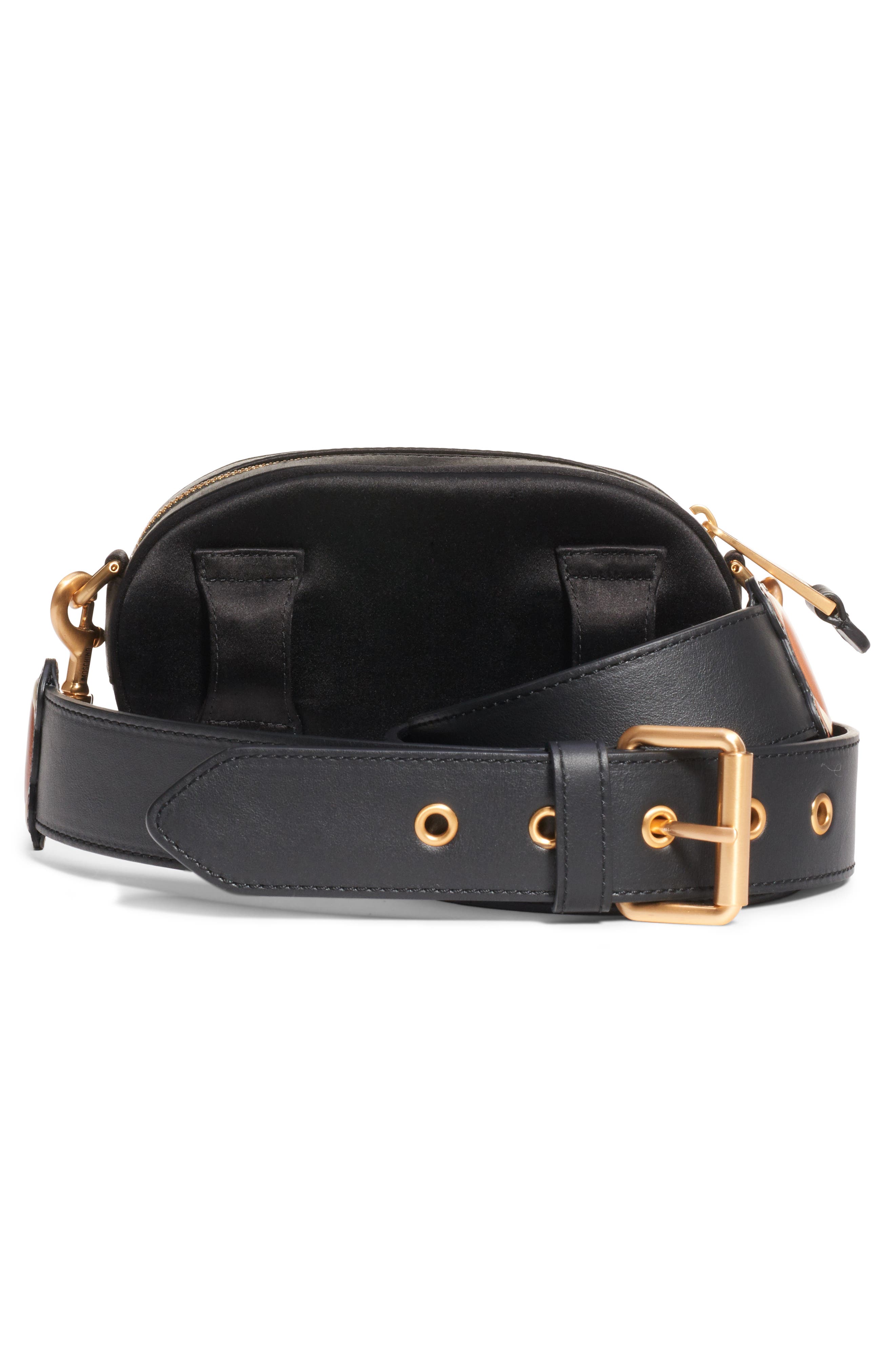 Moschino Beaded Teddy Satin Pouch, Alternate, color, 