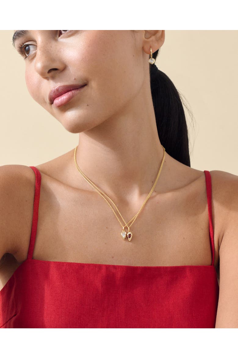 Toi et Moi Garnet & Topaz Friendship Necklaces, Alternate, color, Metallic Gold