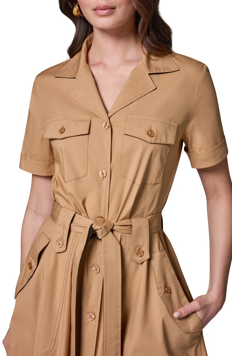 Donna Karan New York Short Sleeve Stretch Cotton Shirtdress, Alternate, color, 