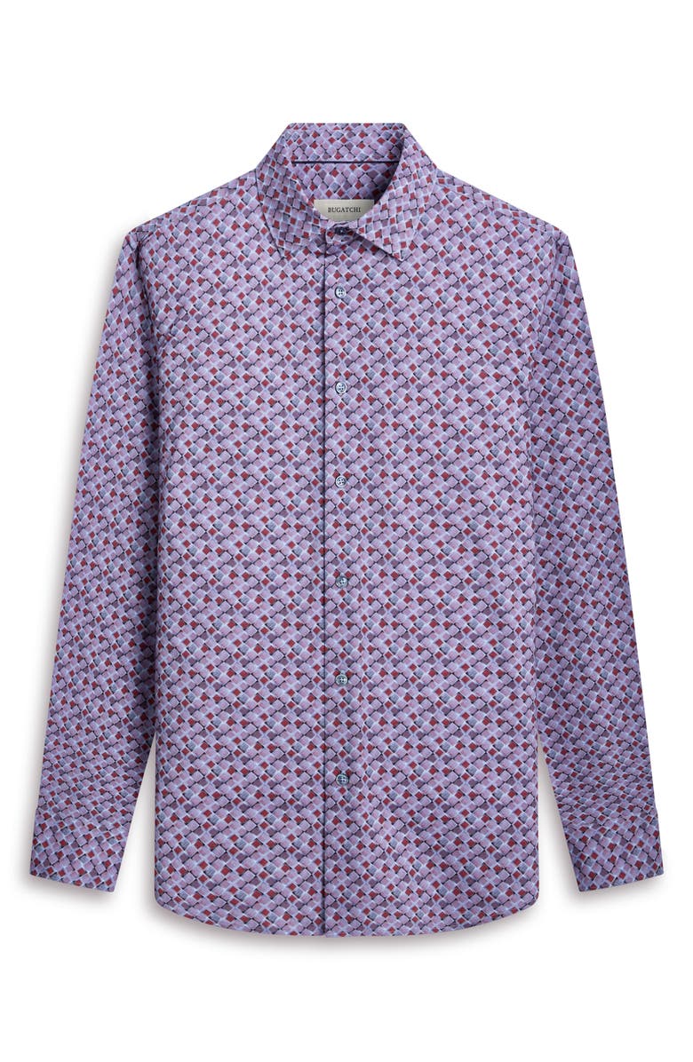 Bugatchi James OoohCotton<sup>®</sup> Diagonal Check Button-Up Shirt, Alternate, color, Ruby