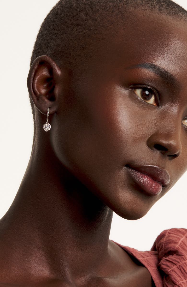 Ted Baker London Hanniy Crystal Heart Huggie Hoop Earrings, Alternate, color, 