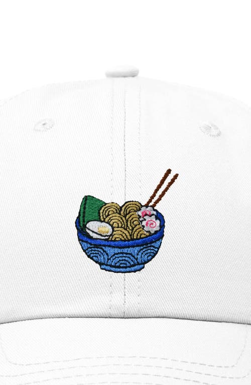 Dalix Noodles Embroidered Casual Cap In White