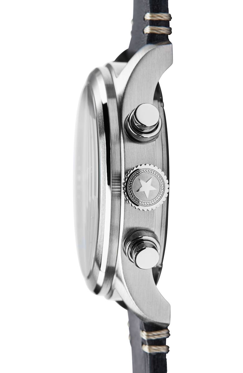 Jack Mason Aviation II Chronograph Leather Strap Watch, 42mm, Alternate, color, 