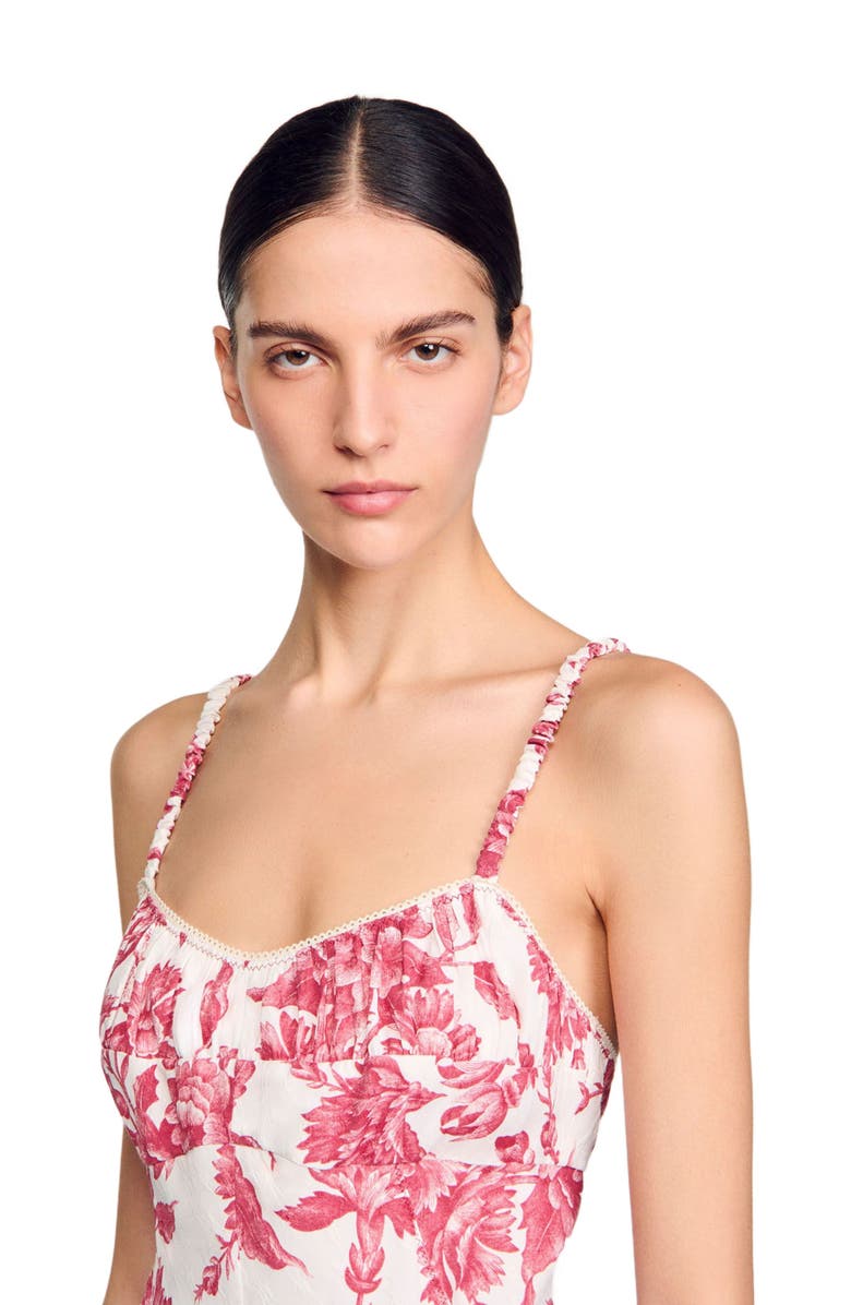 SANDRO Floral print maxi dress, Alternate, color, 