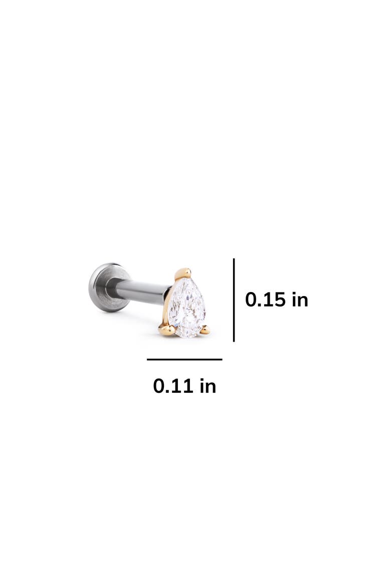 Solid Yellow Gold - Diamond Pear Flatback Studs, Alternate, color, Gold