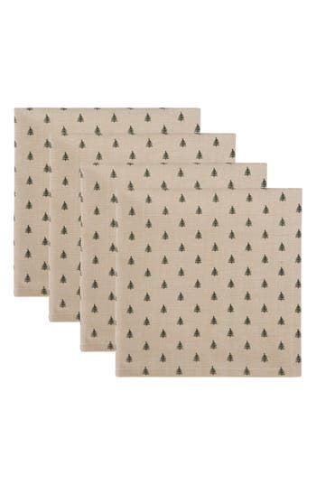 Design Imports Tree Dots 4-piece Napkin Set In Neutral