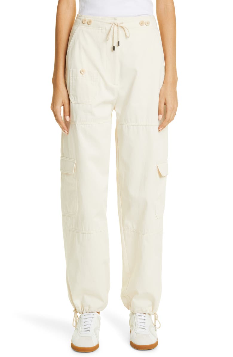 TOTEME High Waist Organic Cotton Cargo Trousers, Main, color, 