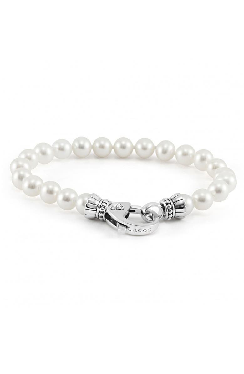 LAGOS Luna Freshwater Pearl Bracelet, Alternate, color, Silver/ Pearl