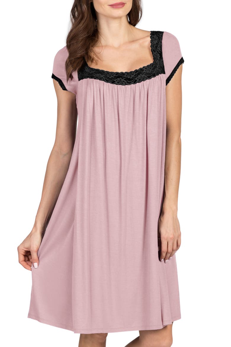 Joliet Maternity/Nursing Nightgown, Main, color, LIGHT PINK