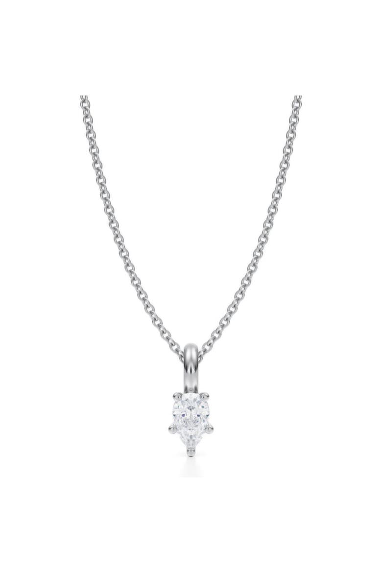 Pear Solitaire Lab Diamond Pendant Necklace 14K 0.33ct, Main, color, White Gold