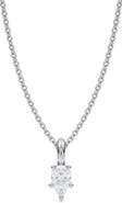 ALLUREZ Pear Solitaire Lab Diamond Pendant Necklace 14K 0.33ct