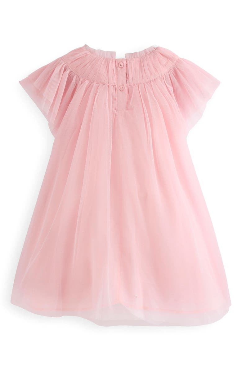 Mini Boden Kids' Floral Appliqué Tulle Party Dress, Alternate, color, Chalk Pink Flower