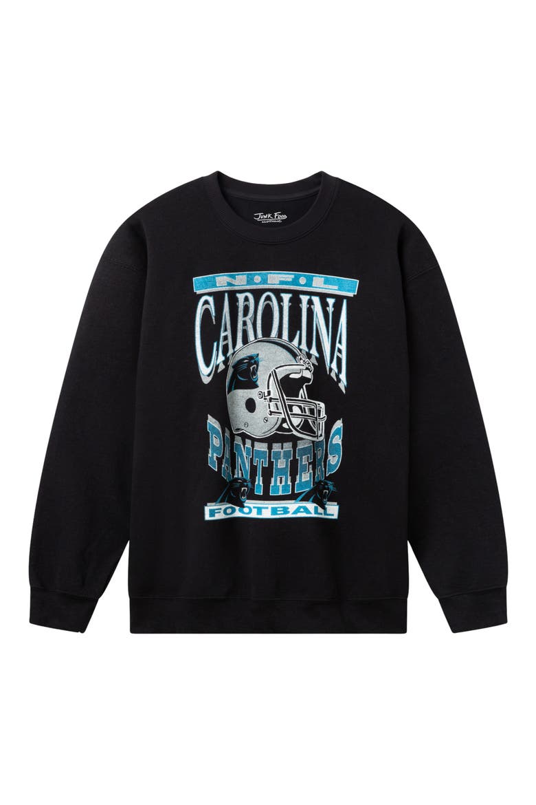 Carolina Panthers Helmet Crewneck Sweatshirt, Main, color, BLACK