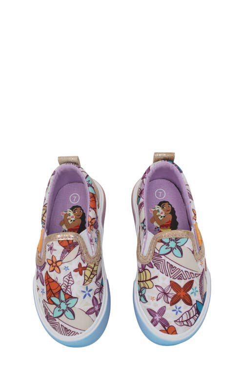 Ground Up Kids' Disney® Moana Slip-on Sneaker In White Multi