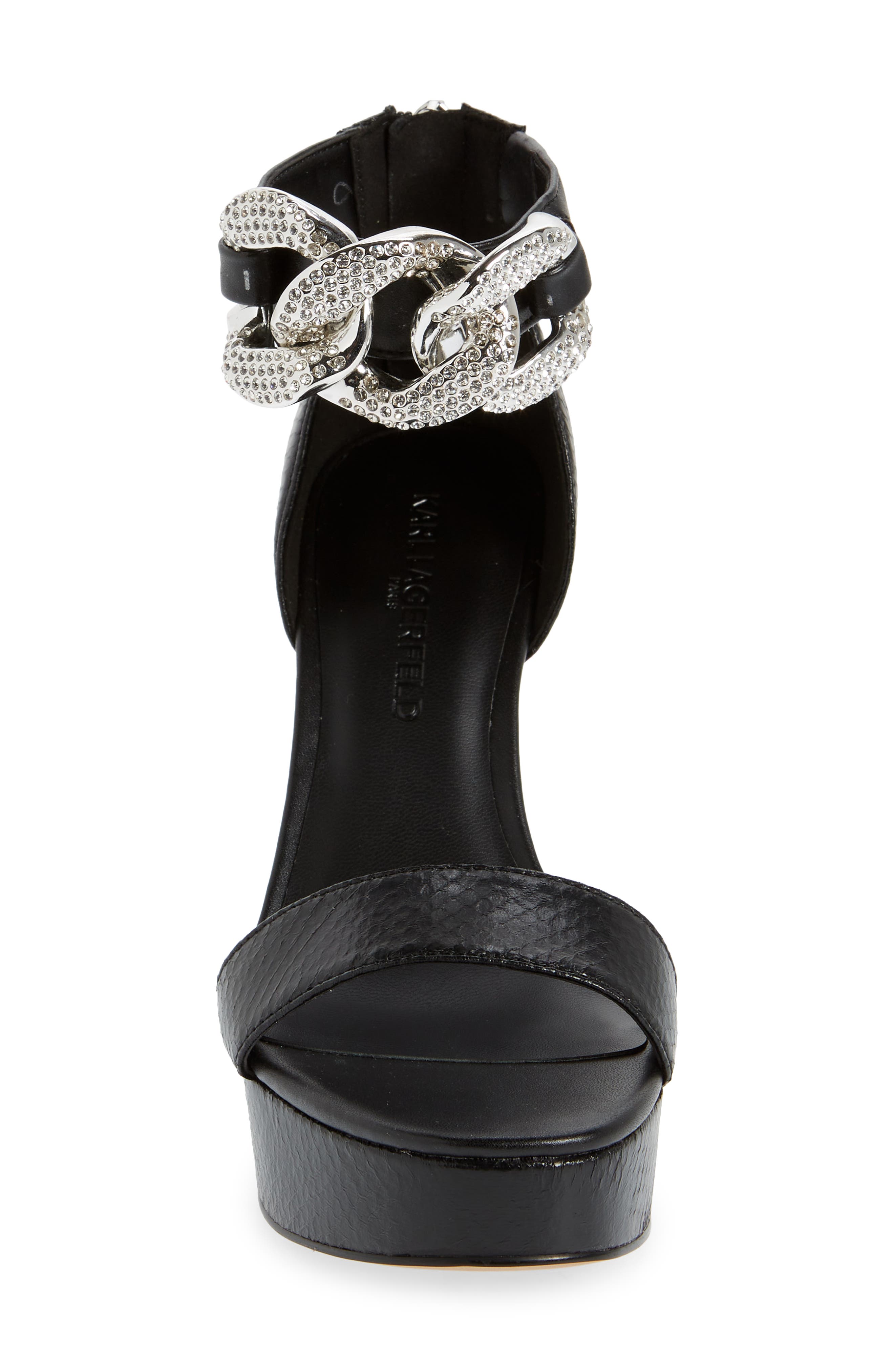 KARL LAGERFELD PARIS Anisha Crystal Links Platform Sandal, Alternate, color, 