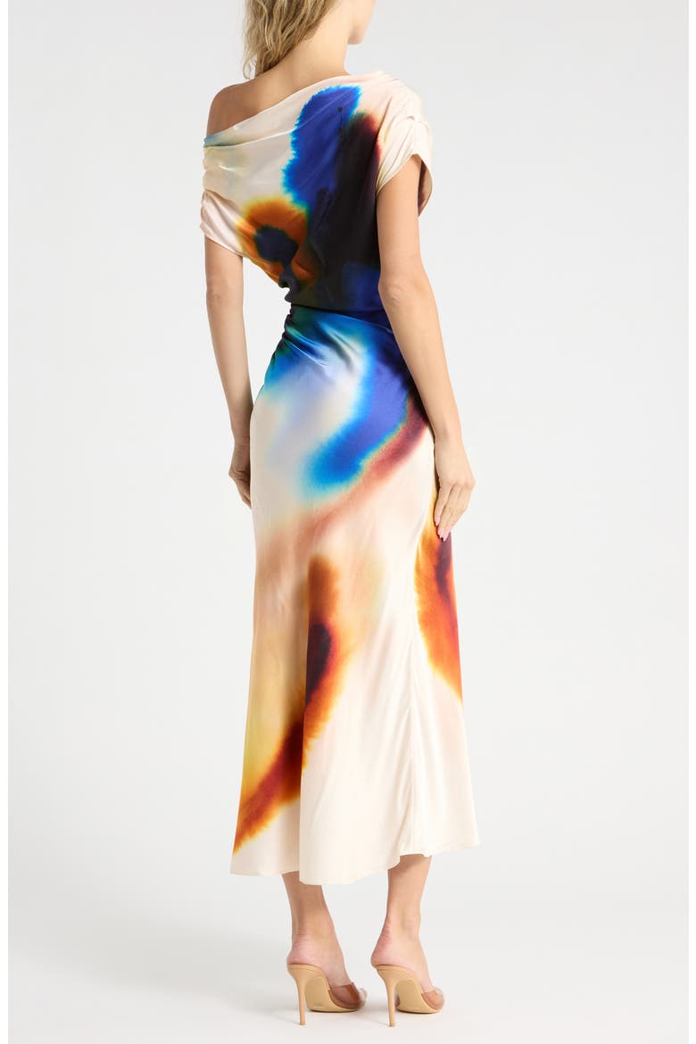 Penny One-Shoulder Maxi Dress, Alternate, color, LAPIS MULTI